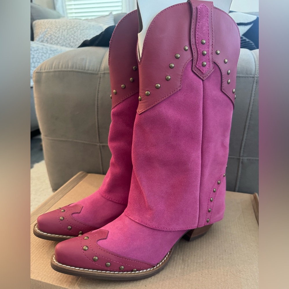 Dingo Pink Studded Women's Boots